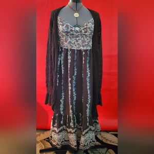 Fairycore GLAMOR ANGEL Boho Ruffle Dress Sz Sm cottagecore forest Y2k 2000s